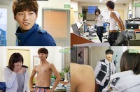 韓国MBCのドラマ『私も花』で、ボンソン（イ・ジア演）とジェヒ（ユン・シユン演）が度胸勝負を始めたが、結局ジェヒが上半身裸になってしまうという模様が放送された。写真＝MBCキャプチャ