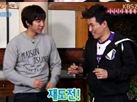 韓国歌手イ・スンギとキム・ジョンミンがお馬鹿コンビを結成して笑いを誘った。写真=韓国KBS2TV『ハッピーサンデー1泊2日』のキャプチャー
