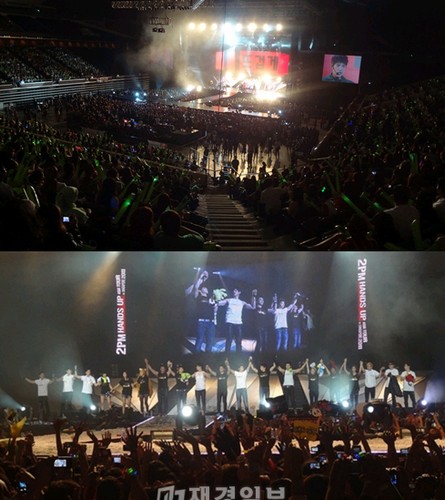 野獣系アイドルグループ「2PM」（ツーピーエム）が、シンガポールでも相変わらずの人気と存在感を誇示した。写真= JYPE
