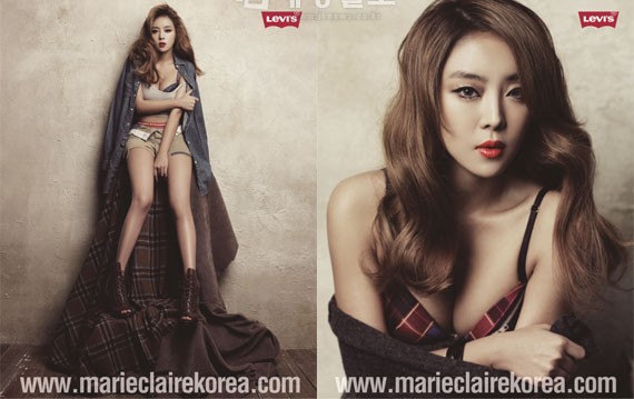 最近、「リーバイス・ボディーウェア（www.levisbodywear.co.kr）」のモデルとしてアンダーウェア姿でグラビアを飾った韓国女性グループ「Brown Eyed Girls」（ブラウン・アイド・ガールズ）のナルシャ。引き締まったスレンダーなボディーでネットユーザーの視線をひきつけた彼女だが、今回未公開のグラビアカットが追加で発表され、改めてその魅力を存分に発揮した。
