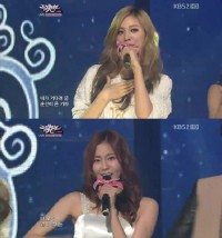 12月2日に韓国で生放送されたKBS 2TV 『ミュージックバンク』で人気ガールズグループ「AFTERSCHOOL」（アフタースクール）は、それぞれ少しずつ違ったデザインのホワイトミニドレスをまとい、天使のような姿を披露した。写真＝KBS放送のキャプチャ