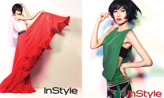 少女時代のスヨンが、ファッションマガジン「InStyle（インスタイル）」4月号のグラビアに登場し、華麗なビビッドカラーの衣装で魅力を振りまいた。