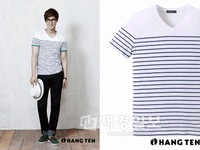 韓国大手カジュアルブランドのハングテンコリア（www.hangten.co.kr）が、夏スタイルにピッタリの涼しげな“マリンストライプTシャツ”を発売開始した。