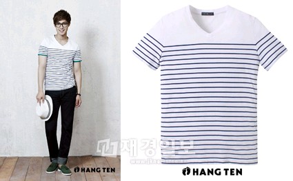 韓国大手カジュアルブランドのハングテンコリア（www.hangten.co.kr）が、夏スタイルにピッタリの涼しげな“マリンストライプTシャツ”を発売開始した。