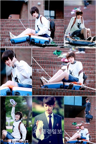 15日にスタートする韓国SBS新水木ドラマ『花ざかりの君たちへ』で、男子校に偽装転校した“男装美少女”ク・ジェヒ役を演じるf(x)のソルリが、代役なしでワイヤーアクションに挑戦する。写真=SM C&C