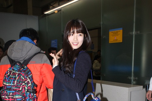 28日午前、Miss Aスジの空港ファッションがキャッチされた。