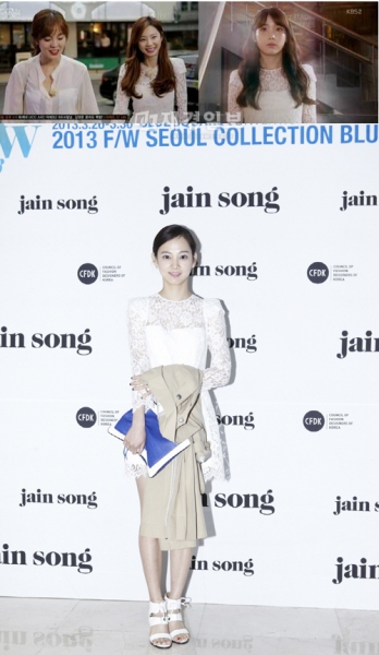 IU、パク・スジン、ユン・スンアが、全く同じシースルードレスを着て注目を集めている。写真＝キム・ソンウン、パク・スジン：Olive「2013テイスティロード」 、IU：KBS2「最高だ、イ・スンシン」、ユン・スンア：ジェーンソング