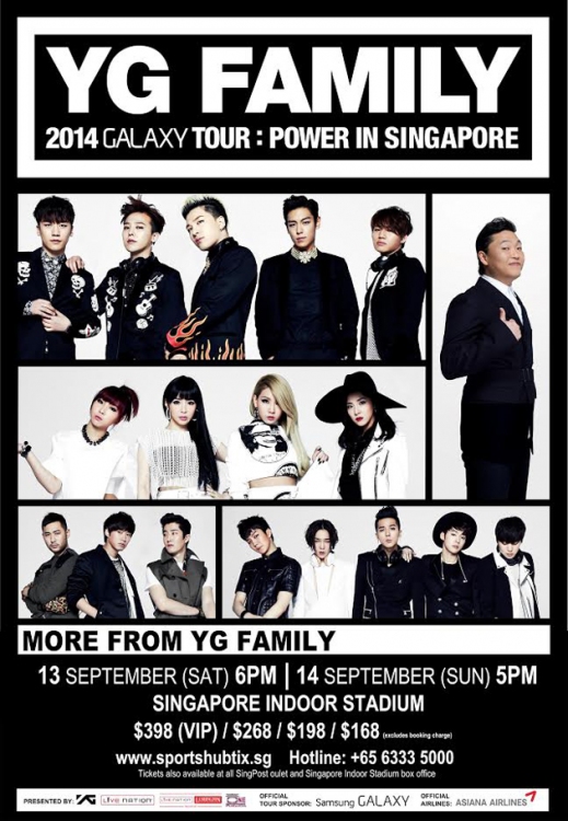 YGファミリーのコンサートがシンガポールで初めて開催される。写真＝YGエンターテインメント