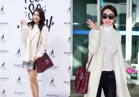 Miss Aスジと女優ユ・インナが同じバッグを用いて異なるファッションを披露、話題となっている。写真提供：LGファッション