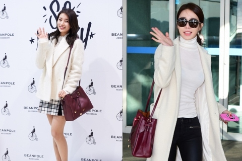 Miss Aスジと女優ユ・インナが同じバッグを用いて異なるファッションを披露、話題となっている。写真提供：LGファッション