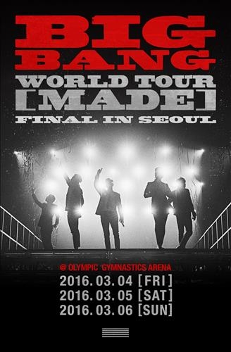 BIGBANGが、3月のソウル・アンコール公演を最後にワールドツアーを終える。[写真]YGエンターテイメント
