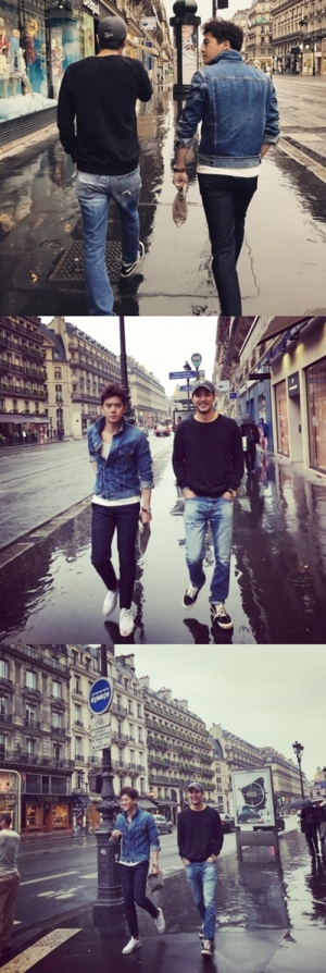 キム・ジソク & ハ・ソクジンがパリの街を掌握 … まるで映画のワンシーン